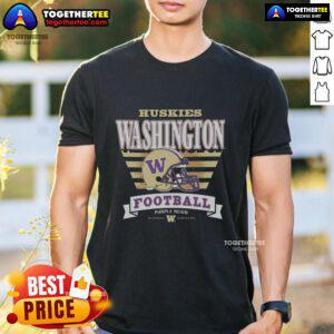 Official Washington Huskies Stripe Splash T-Shirt featuring vibrant stripes and team logo, perfect for fans.