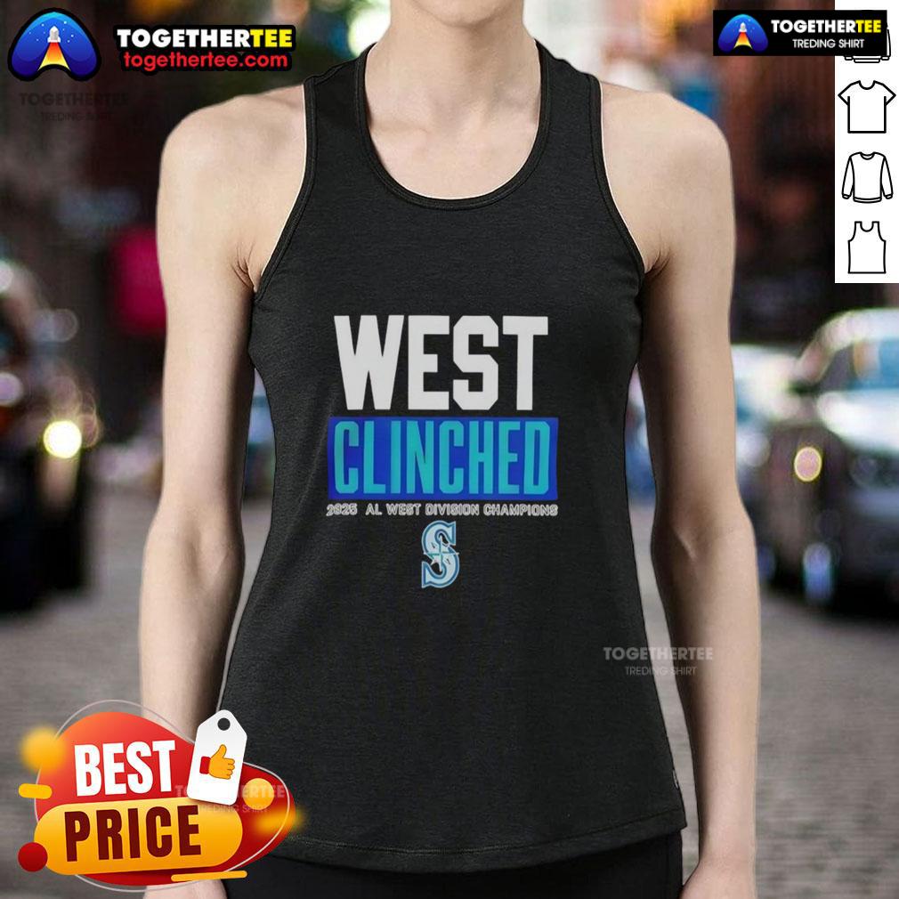 Original Seattle Mariners Playoffs Clinched AL West Division Champions 2025 tank top, celebrating team success in style.