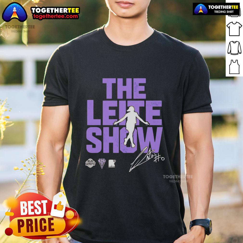 Original The Leite Show Carla Leite Golden State Valkyries T-Shirt featuring bold graphics and vibrant colors.