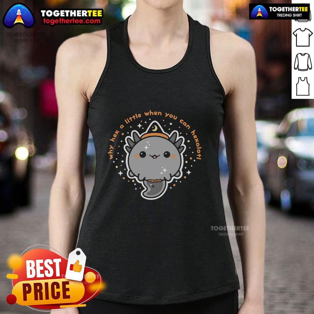 Original Hexalotl tank top featuring a fun design, perfect for fans of quirky amphibians and unique fashion statements.