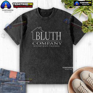 Premium Bluth Company Newport Beach California washed t-shirt, featuring a stylish design perfect for casual wear.