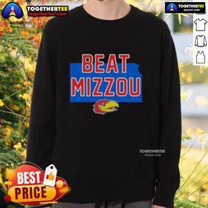 Premium Kansas Jayhawks Beat Mizzou State sweatshirt in blue, showcasing team spirit and comfort for fans.