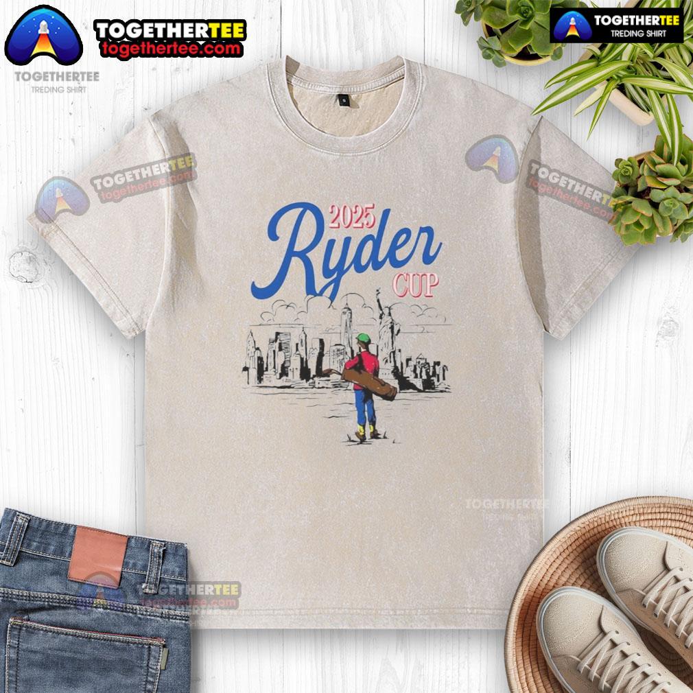 Premium Ryder Cup Skyline Golf New York 2025 washed t-shirt featuring vibrant design and comfortable fit for golf fans.