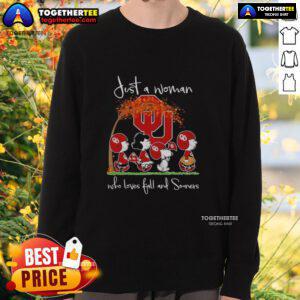 Premium Snoopy and Friends Oklahoma Sooners football sweatshirt for fall lovers, featuring a cozy design and team spirit.