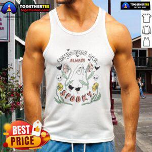 Premium Sometimes Sad Always Spooky Tank Top featuring a unique design perfect for Halloween and casual wear.