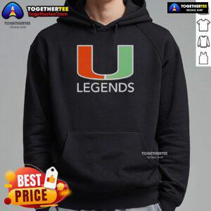 Pretty Miami Hurricanes Legends logo hoodie featuring vibrant colors and stylish design for fans of the team.