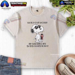 Pretty Snoopy Coca-Cola t-shirt featuring 'Watch Out World, I'm Wearing My Sassy Pants Today' design.