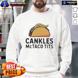Funny Top Cankles McTaco Tits sweatshirt with a sarcastic design, perfect for casual and humorous fashion lovers.