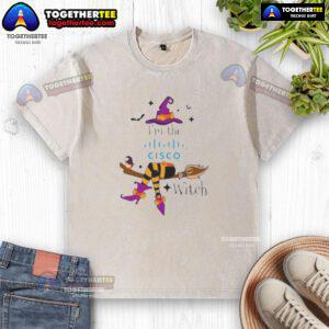 Top Im The Cisco Witch Halloween washed t-shirt featuring a spooky design perfect for Halloween festivities.