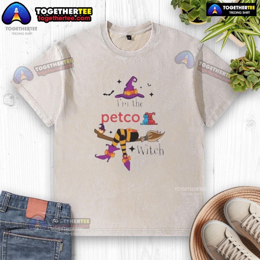 Alt Text: Top Im The Petco Witch Halloween Washed T-Shirt featuring a playful witch design perfect for Halloween festivities.