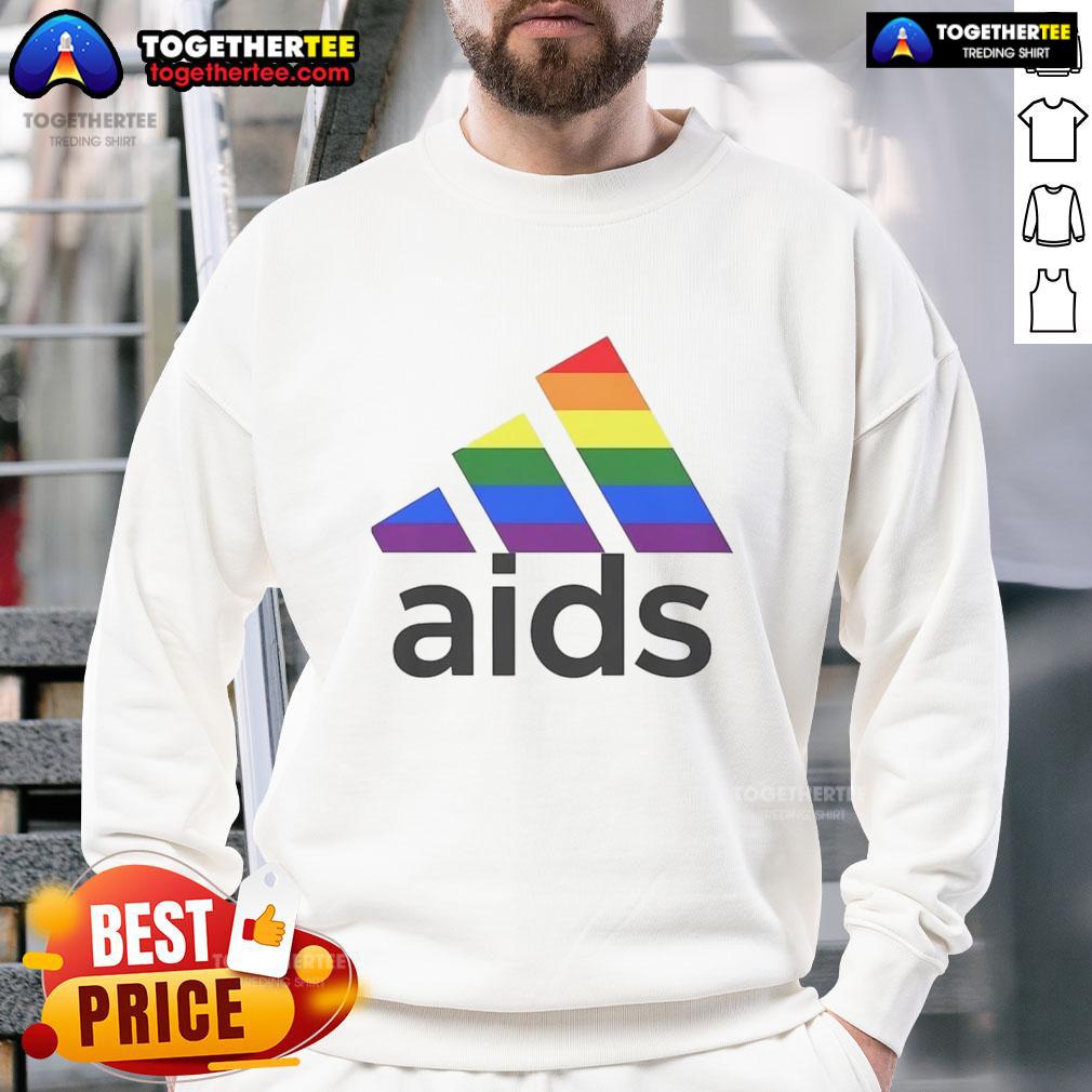 Awesome Aids LGBT logo sweatshirt featuring vibrant colors and a bold design, perfect for showing your support.
