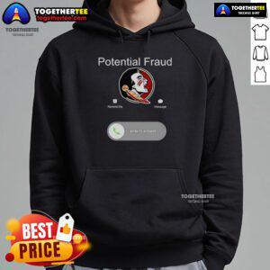 Awesome FSU potential fraud phone screen displaying hoodie design with university colors and logo.