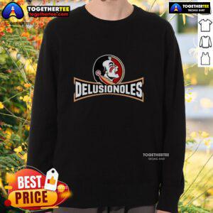 Alt Text: Awesome Florida State Seminoles Delusionoles logo sweatshirt featuring vibrant colors and a trendy design.