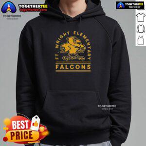Awesome FT Wright Falcons Gold Arch Hoodie featuring bold team logo and vibrant gold color for fans.
