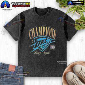 2025 NBA Champions Oklahoma City Thunder Ring Night washed t-shirt featuring team colors and logo.