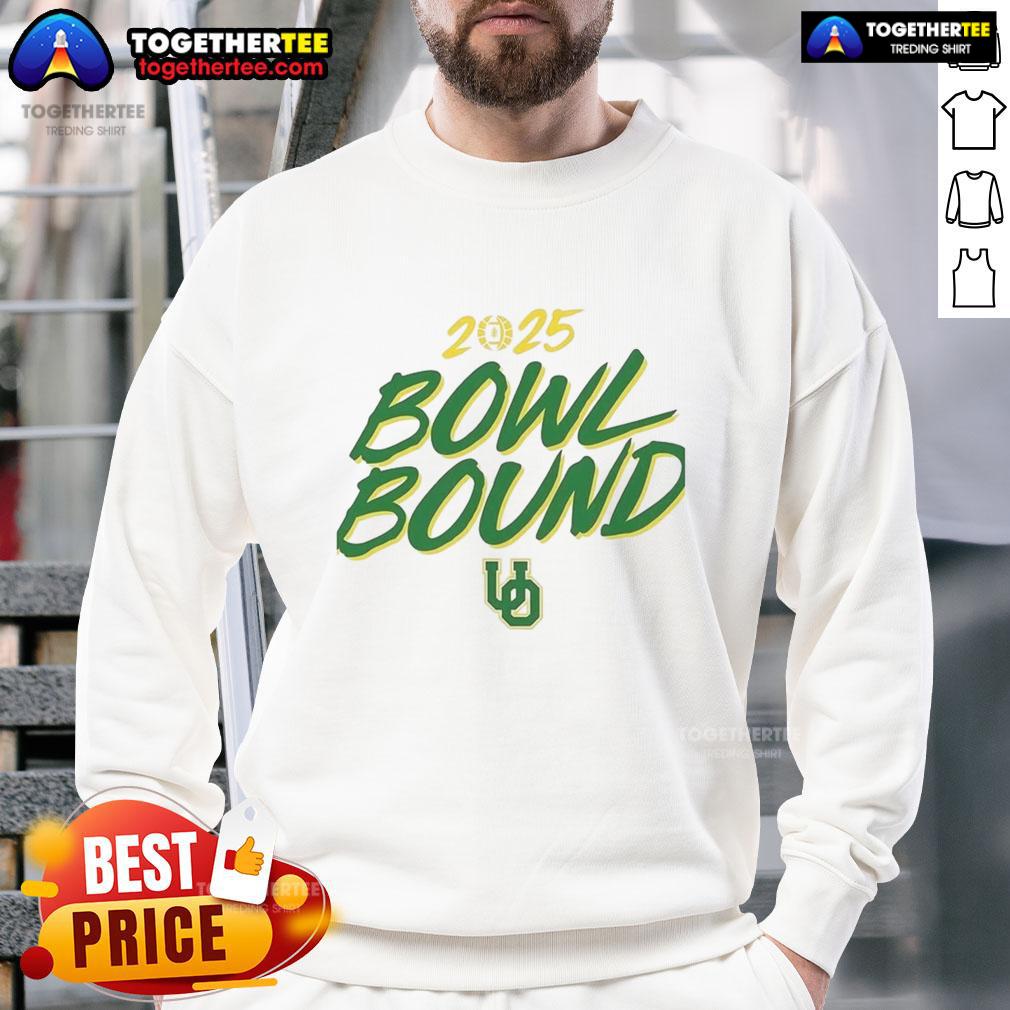 Alt Text: Awesome Oregon Ducks Bowl Bound 2025 Sweatshirt featuring team colors and logo, perfect for fans and game day.