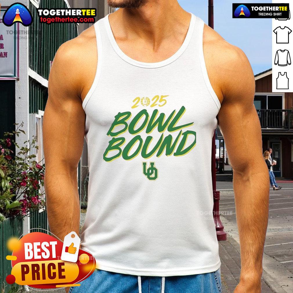 Alt Text: Awesome Oregon Ducks Bowl Bound 2025 Tank Top featuring vibrant team colors and logo, perfect for game day.