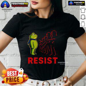 Awesome Portland Frog F*ck Ice Anti-Trump Ladies Tee featuring a playful frog graphic and bold text design.