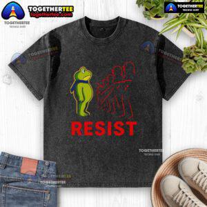 Awesome Portland frog graphic on a F*ck Ice anti-Trump washed t-shirt, perfect for bold statement fashion.