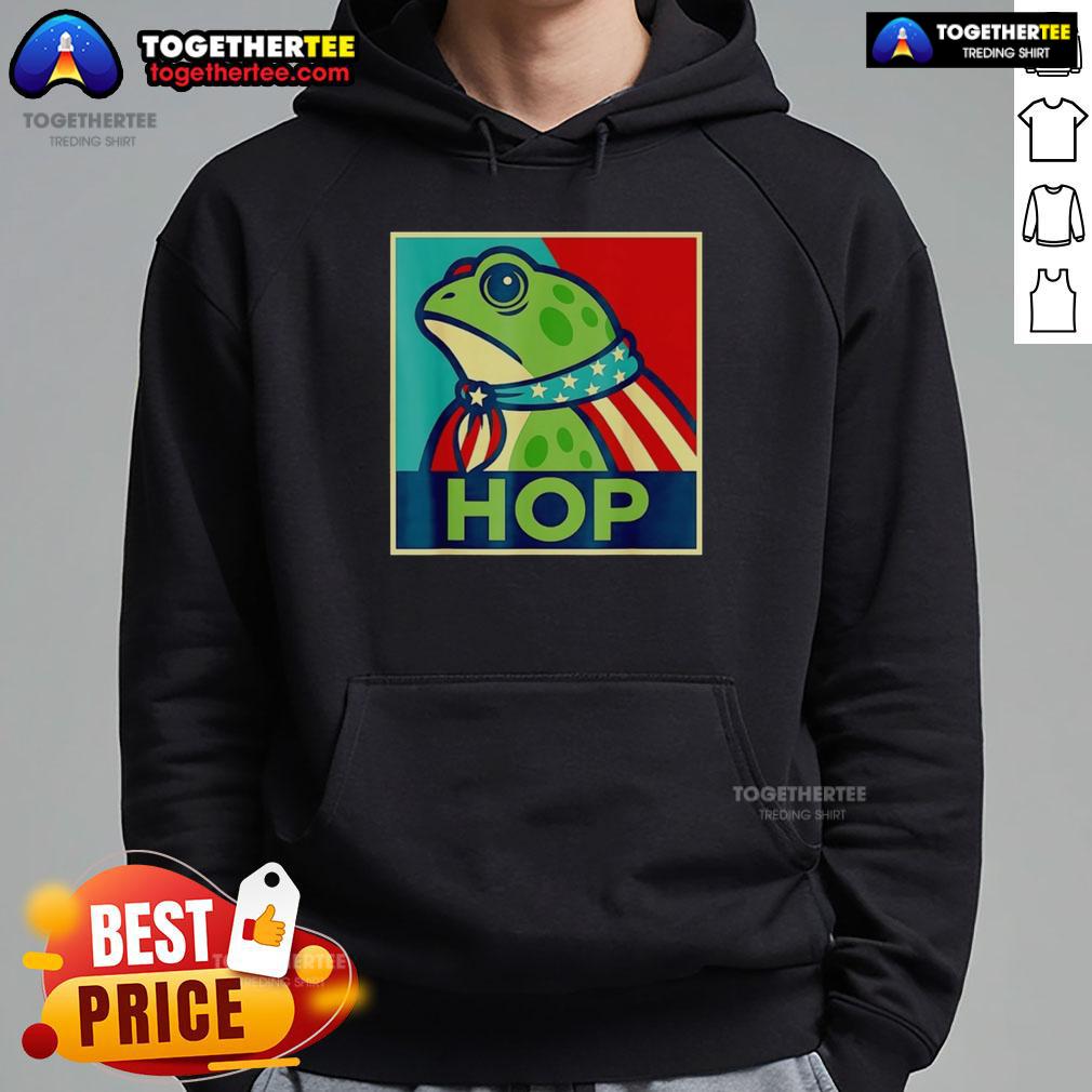 Awesome Portland Frog Hop Hoodie featuring a vibrant frog design, perfect for casual wear in the Pacific Northwest.