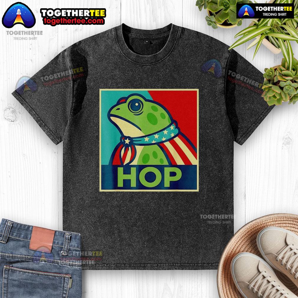 Alt Text: Awesome Portland Frog Hop washed t-shirt featuring a vibrant frog design, perfect for casual, eco-friendly style.