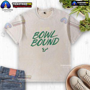 Awesome South Florida Bulls Bowl Bound 2025 washed t-shirt featuring vibrant team colors and logo for fans.