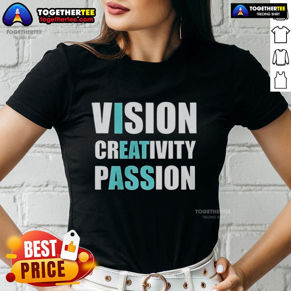 Womens Awesome Vision Creativity Passion Tee featuring a vibrant design, perfect for expressing individuality and style.