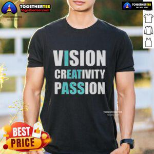 Awesome Vision Creativity Passion T-Shirt featuring vibrant graphic design and inspiring text for creative enthusiasts.