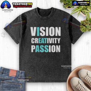 Awesome Vision Creativity Passion washed t-shirt featuring a vibrant design, perfect for casual wear and self-expression.