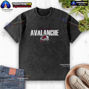 Alt Text: Good Colorado Avalanche Ice Hockey 1500th Anniversary Logo on a stylish washed t-shirt, perfect for fans.