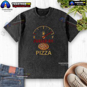 Good Fueled By Pizza washed t-shirt design featuring a fun pizza graphic, perfect for pizza lovers and casual wear.