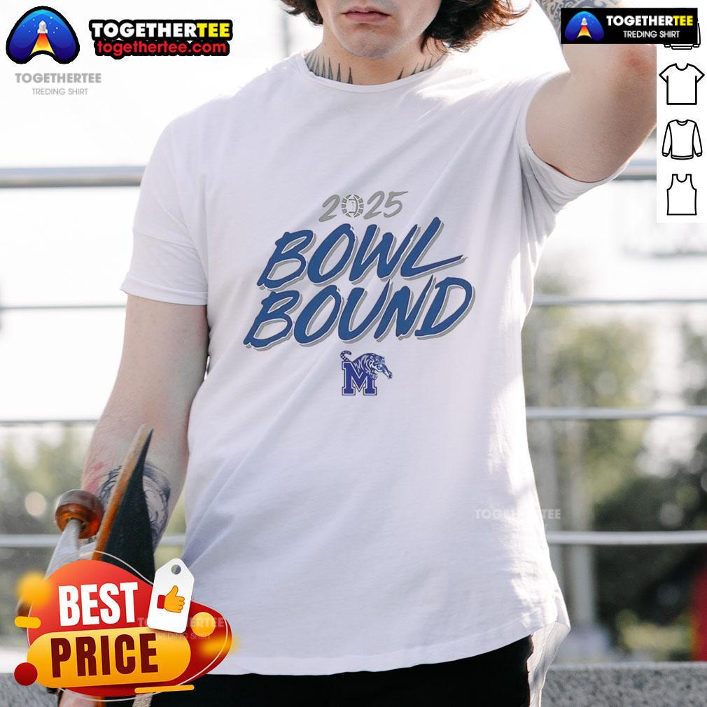 Good Memphis Tigers Bowl Bound 2025 T-Shirt featuring vibrant team colors and logo, perfect for fans celebrating the season.