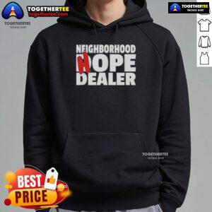 Good Neighborhood Hope Dealer Hoodie showcasing a stylish design in a cozy urban setting, perfect for spreading positivity.