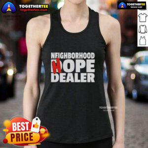 Good Neighborhood Hope Dealer Tank Top in vibrant colors, showcasing a positive message for community and support.