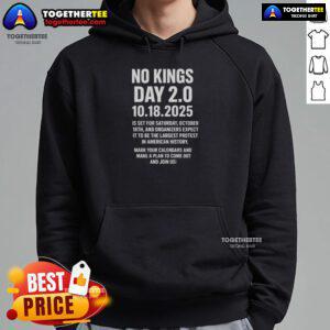Good No Kings Day 2.0 hoodie, October 18th, 2025, featuring a stylish design and vibrant colors for casual wear.