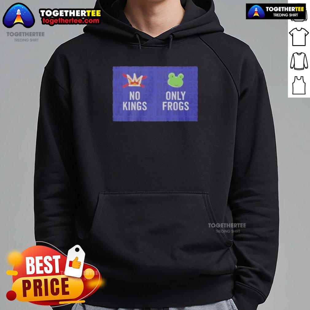 Good No Kings Only Frogs Hoodie featuring a whimsical frog design, perfect for casual wear and unique style enthusiasts.