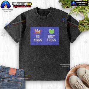 Good No Kings Only Frogs washed t-shirt featuring a playful frog graphic on a soft, casual tee for comfort and style.