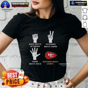 Good Nothing Beats Kansas City Chiefs Rock Beats Scissors Ladies Tee featuring team colors and logo for game day style.