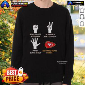 Show your team spirit with the Good Nothing Beats Kansas City Chiefs Rock Beats Scissors Sweatshirt in vibrant colors.