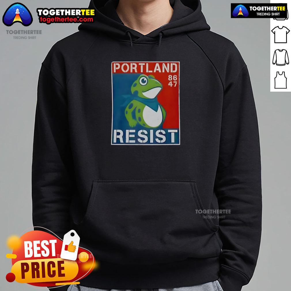 Good Portland Frog 86-47 hoodie in vibrant colors, perfect for stylish streetwear enthusiasts and frog lovers.