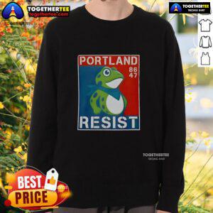Good Portland Frog 86/47 sweatshirt featuring a vibrant frog design, perfect for casual wear and Portland fans.