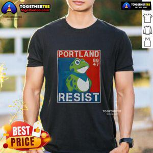 Good Portland Frog 86 47 T-Shirt featuring a vibrant frog graphic, perfect for casual wear and Portland fans.