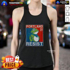 Good Portland Frog 86-47 Tank Top featuring a vibrant frog graphic, perfect for casual summer outings and unique fashion.