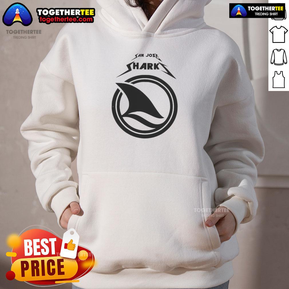 Fan wearing a cozy hoodie at a San Jose Sharks game day, showcasing team spirit and excitement for the match.