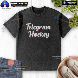 Good Telegram New Jersey Devils washed t-shirt featuring team logo, perfect for hockey fans and casual wear.