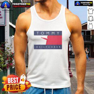 Good Tommy Heilfuhrer logo parody tank top featuring a humorous design for fans of edgy graphic apparel.