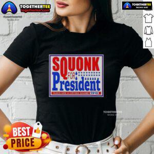 Good Vote Squonk for President 1910 Ladies Tee featuring a humorous graphic on taxes being a crying shame.