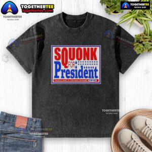 Good Vote Squonk for President 1910 washed t-shirt featuring a humorous political design on taxes.