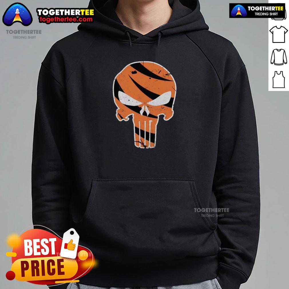 Alt Text: Good Who Dey Punisher Cincinnati Bengals hoodie featuring bold graphics and team colors for fans and supporters.