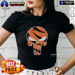 Good Who Dey Punisher Cincinnati Bengals ladies tee featuring bold graphics and a stylish design for female fans.